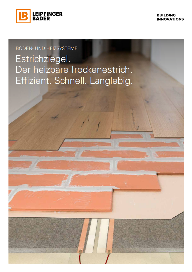 Abbild der elektrischen Flächenheizung mit Estrichziegel und Designestrichziegel.