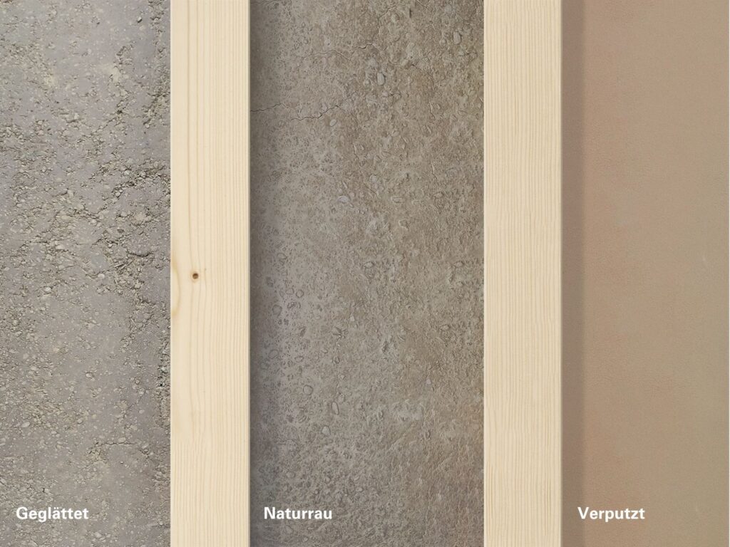 Oberflächen der Holz-Lehm Massivdecke von Leipfinger-Bader