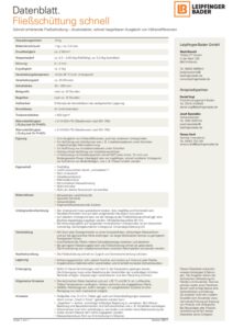 Datenblatt Fließschüttung schnell für Estrich