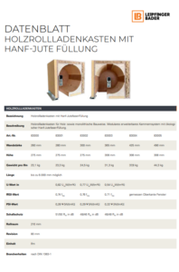 Datenblatt Holzrollladenkasten