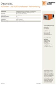 Datenblatt Massiver Ziegel-Rollladen- und Raffstorekasten Vorbereitung mit Lüftungssystem