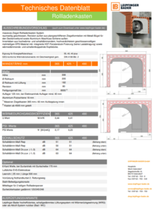 Datenblatt Massiver Ziegel-Rollladenkasten System, Revision außen