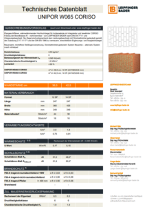 Datenblatt UNIPOR W065 Coriso
