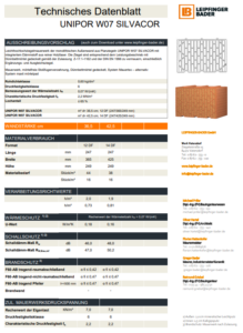 Datenblatt UNIPOR Silvacor W07