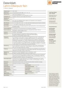 Technisches Datenblatt Lehm-Oberputz fein