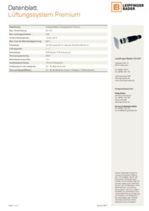 Datenblatt Lüftungssystem Premium