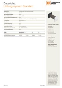 Datenblatt Lüftungssystem Standard