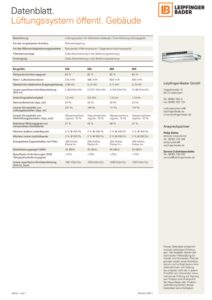 Datenblatt Lüftungssystem öffentl. Gebäude