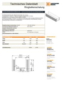 Technisches Datenblatt Ringbalkenschalung