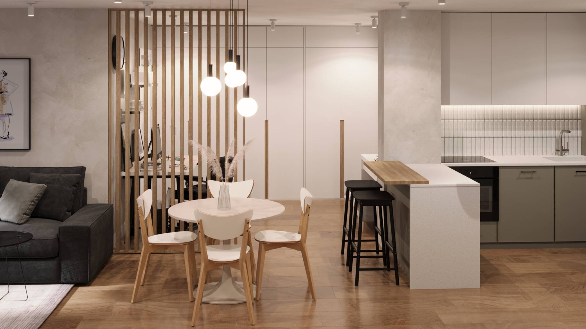 ZIEGELMODULE Leipfinger Bader Raumbeispiel 2-Zimmer-Apartment Möbelbeispiele