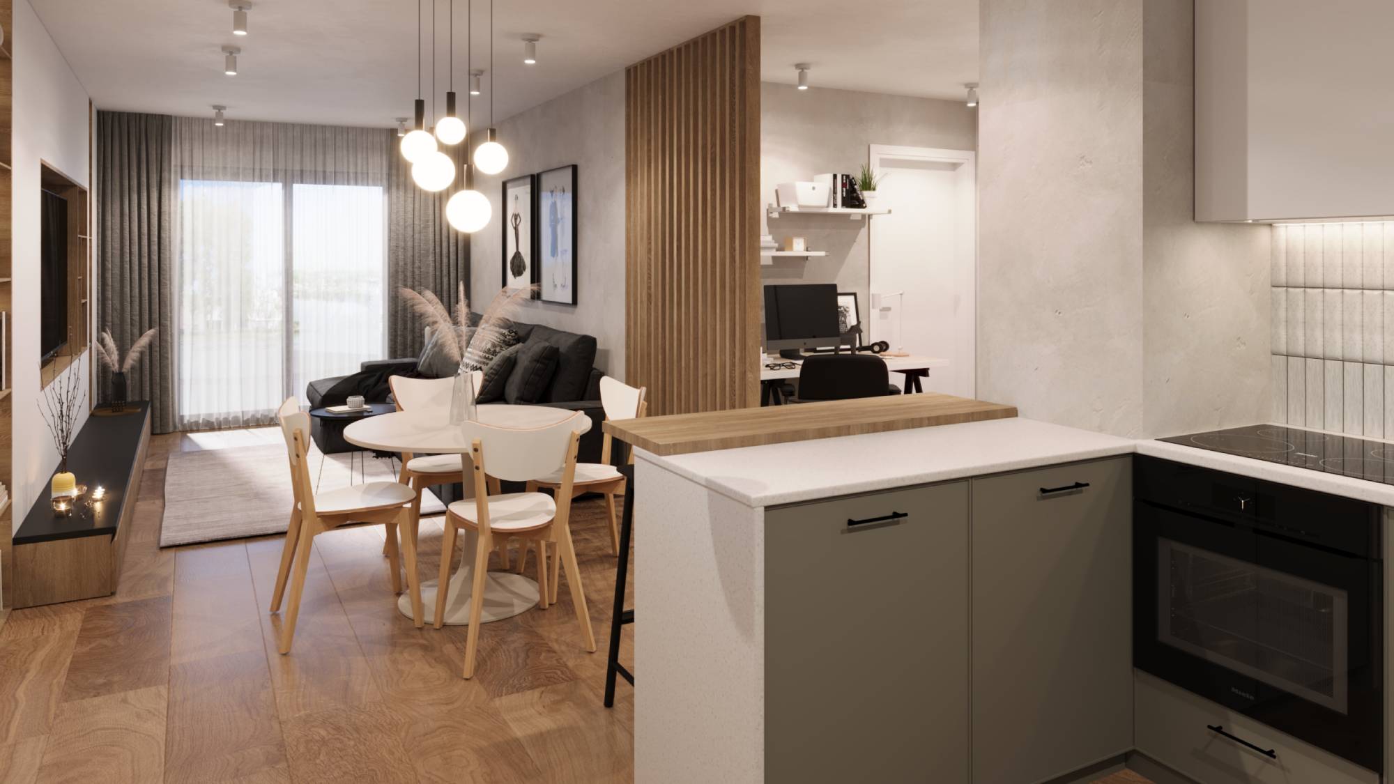 ZIEGELMODULE Leipfinger Bader Raumbeispiel 2-Zimmer-Apartment Möbelbeispiele