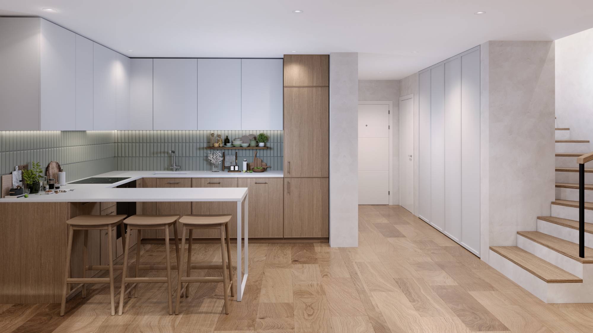 ZIEGELMODULE Leipfinger Bader Raumbeispiel Modular Modulhaus Doppelhaus Reihenhaus möbliert Beispiel