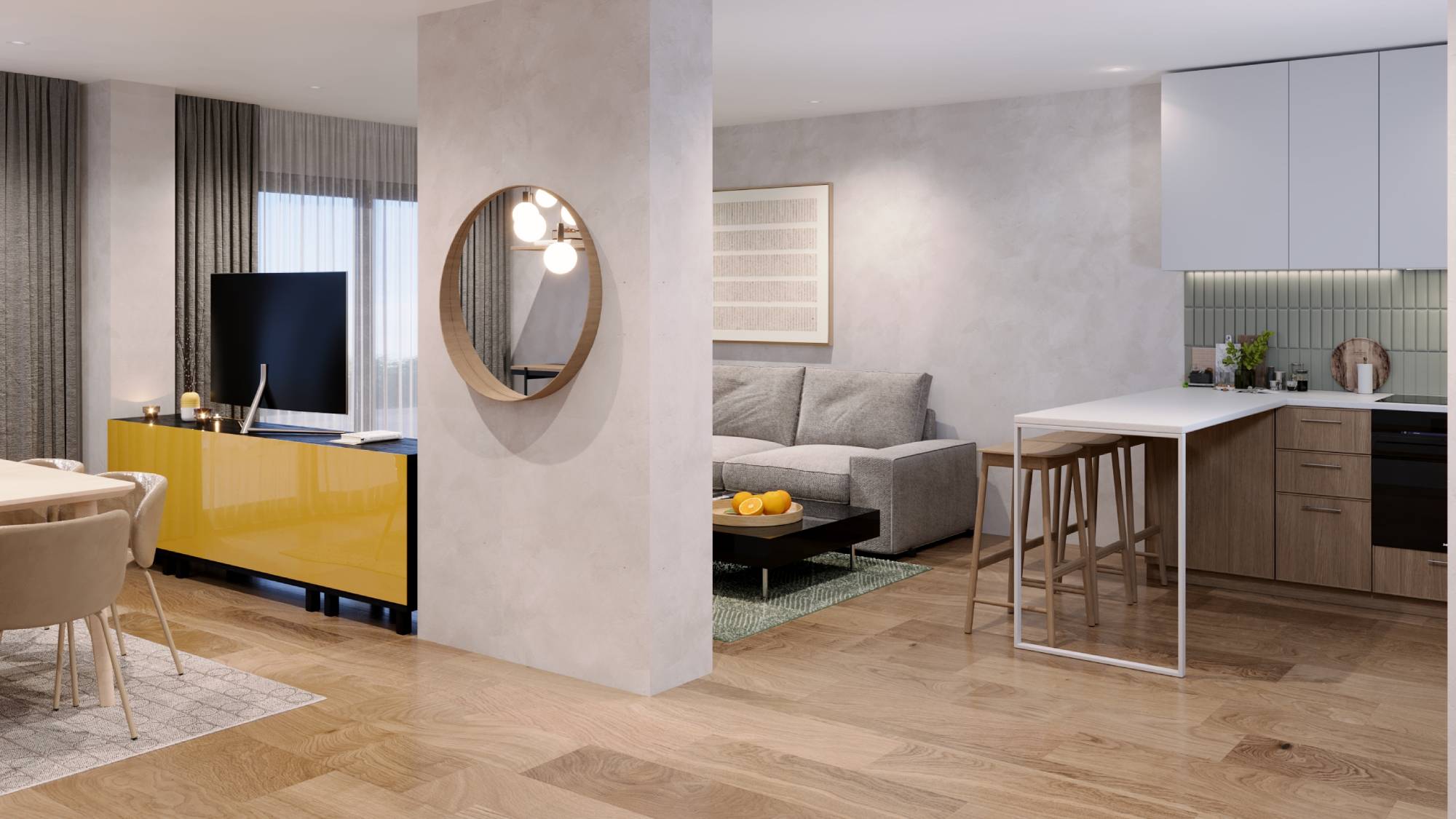 ZIEGELMODULE Leipfinger Bader Raumbeispiel Modular Modulhaus Doppelhaus Reihenhaus möbliert Beispiel