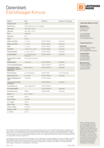 Datenblatt Estrichziegel Kimura