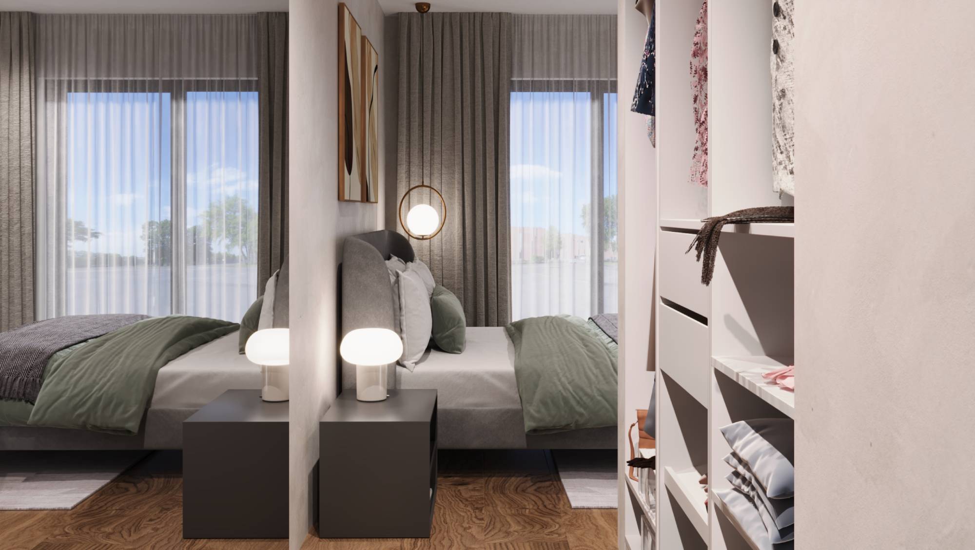 ZIEGELMODULE Leipfinger Bader Raumbeispiel 4-Zimmer-Apartment Möbelbeispiele Modulbau