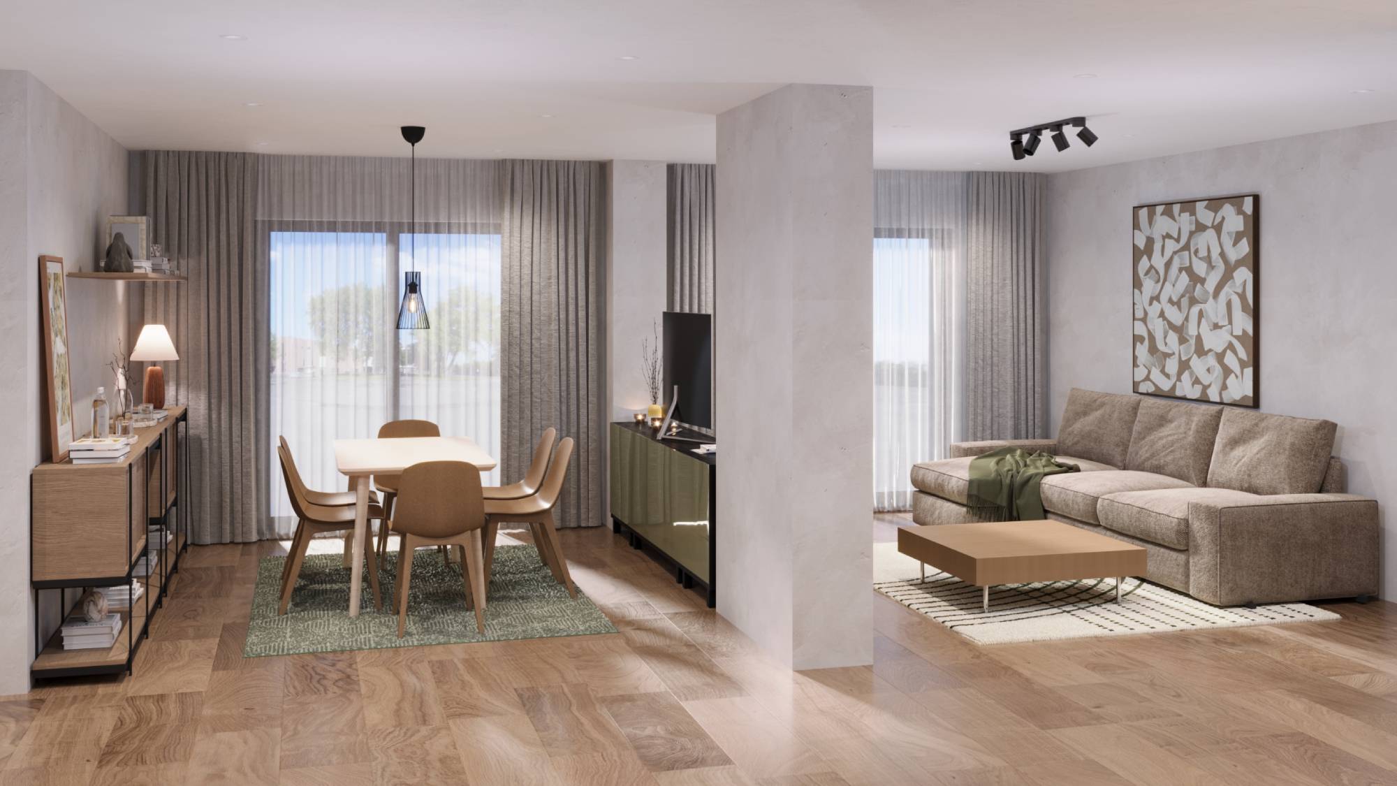 ZIEGELMODULE Leipfinger Bader Raumbeispiel 4-Zimmer-Apartment Möbelbeispiele Modulbau